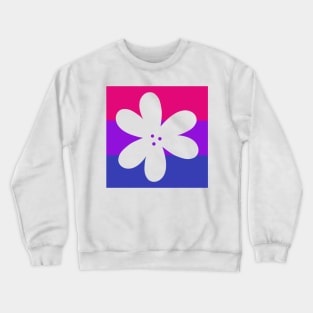 Flower Outline - discreet bisexual pride flag Crewneck Sweatshirt